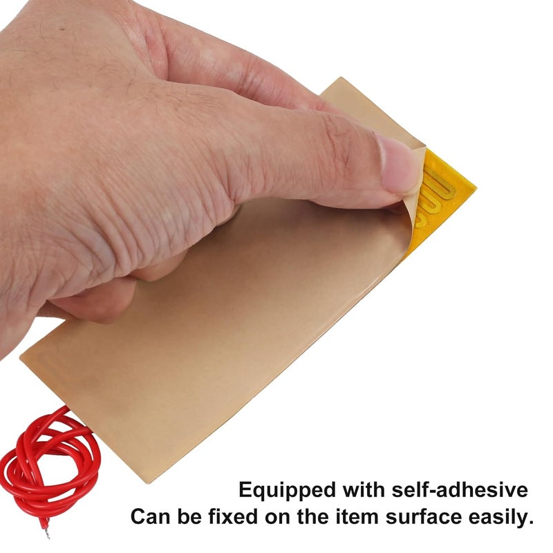 Coliao 6pcs 45mmx100mm Film Heater Plate Adhesive Pad, PI Heating Elements Film 24V 30W Strip Heater Adhesive Polyimide Heater Plate - Image 5